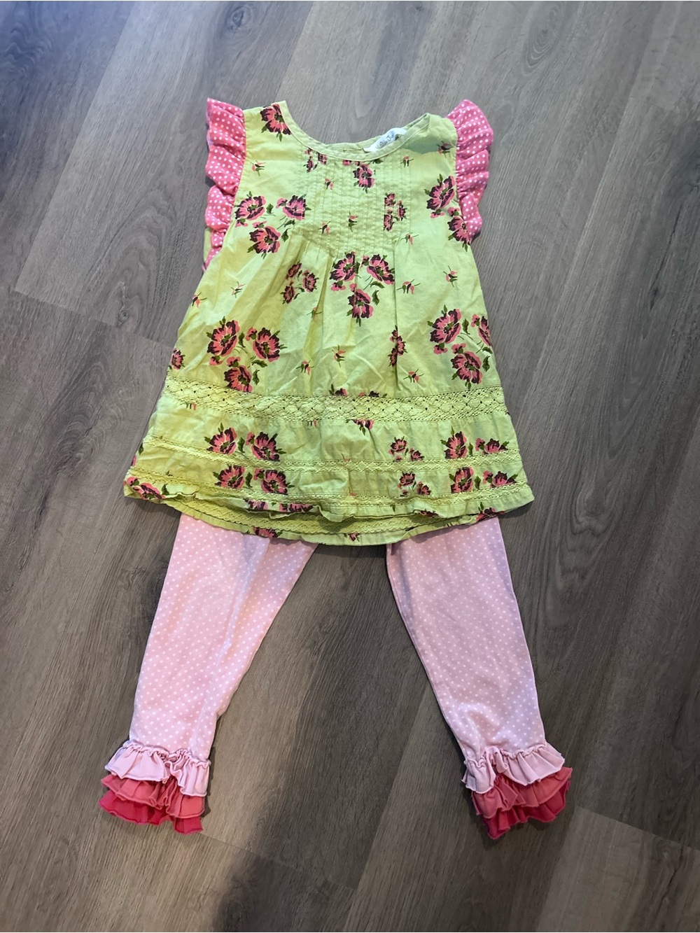 Matilda Jane Pink and Lime Floral Girls Outfit